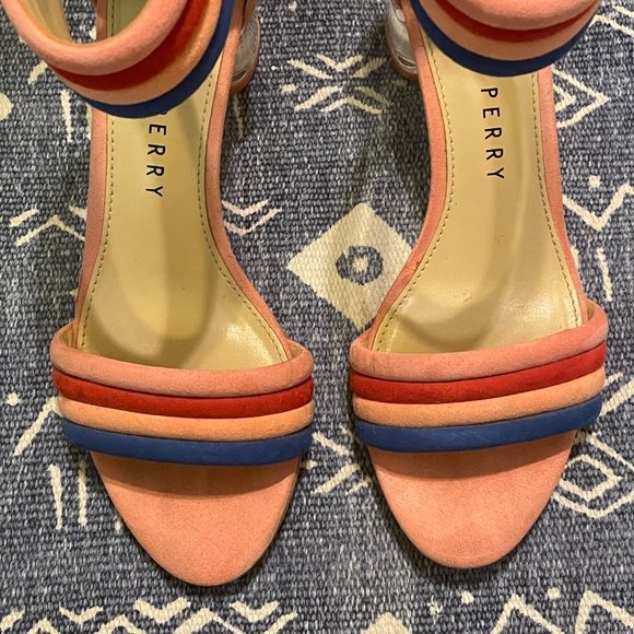 Incredible Colorful Katy Perry Ankle Strap Lucite Heels - Picture 5 of 6